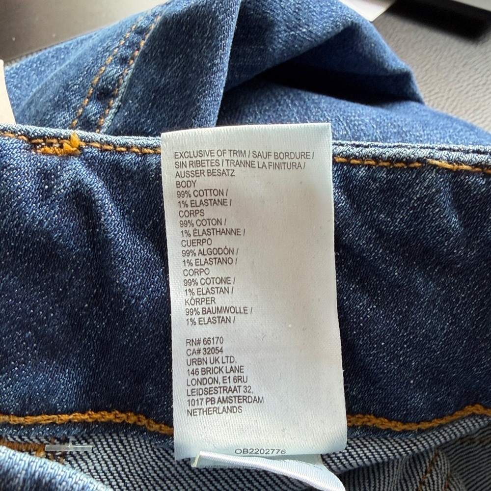 Anthropologie Maeve The Colette Jean Mini Fern Wash High Rise Sz 32 TALL NEW - Picture 14 of 16